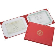 SKILCRAFT Award Certificate Binder With Gold Marine Crops Seal