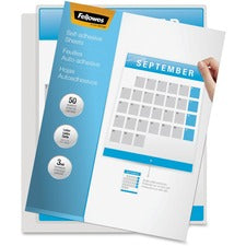 Fellowes Self Adhesive Laminating Sheets, Letter, 3mil, 50 pack