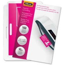 Fellowes Glossy Pouches - ID Tag punched, 10 mil, 100 pack