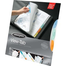 Wilson Jones&reg; View-Tab&reg; Sheet Protectors, Easy Organize, 5 Multi-tabs, 1 Set