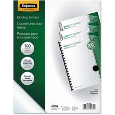 Fellowes Crystals&trade; Clear PVC Covers - Letter, 100 pack