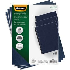 Fellowes Expressions&trade; Linen Presentation Covers - Letter, Navy, 200