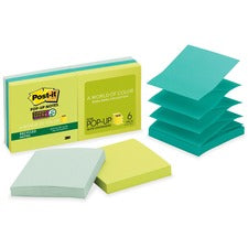Post-it® Super Sticky Pop-up Notes - Bora Bora Color Collection