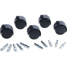 Master Manufacturing Deluxe 2" Hooded Duet Carpet 5 Caster Set, Universal For Most Office Chairs, For Carpeting, 7/16" B & 3/8" K Stem, Twin Wheels