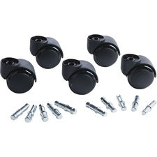 Master Manufacturing Deluxe Hooded Futura 2-3/16" - 5 Caster Set, Fits Euro-Style Office Chairs, For Mats & Hard Floors, 7/16" B & 3/8" K Stem