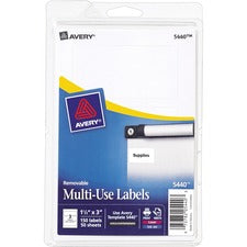 Avery&reg; Removable Labels, Removable Adhesive, 1-1/2" x 3" , 150 Labels