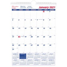 Rediform Ruled Block Monthly Wall Calendar