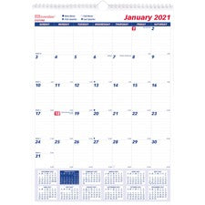 Brownline Ruled Block Monthly Wall Calendar