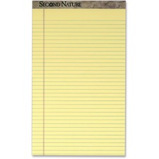 TOPS Second Nature Ruled Canary Writing Pads - Legal