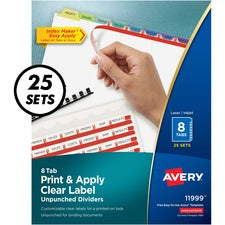 Avery® Index Maker Print & Apply Clear Label Dividers with Contemporary Color Tabs