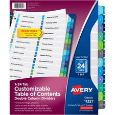 Avery® Ready Index Double-Column Dividers - Customizable Table of Contents