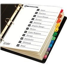 Cardinal Onestep Recycled Table of Contents Dividers