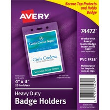 Avery&reg; Heavy Duty Secure Top(TM) Badge Holders