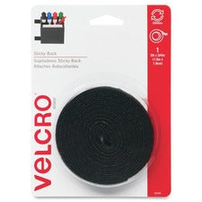 VELCRO Brand Sticky Back 5ft x 3/4in Roll Black