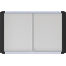 MasterVision Sliding Door Enclosed Porcelain Board