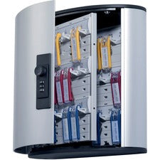 DURABLE&reg; Brushed Aluminum Combo Lock 36-Key Cabinet