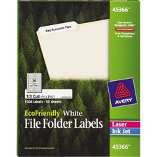 Avery&reg; EcoFriendly File Folder Labels, Permanent Adhesive, 2/3" x 3-7/16" , 1,500 Labels