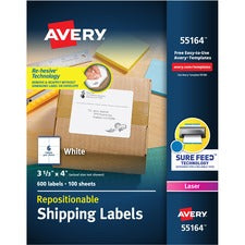Avery&reg; Shipping Labels - Sure Feed - Repositionable