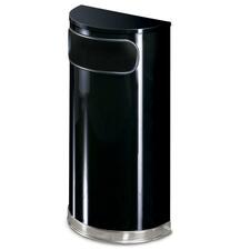 Rubbermaid Commercial Black/Chrome Half Round Receptacle