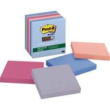 Post-it&reg; Super Sticky Recycled Notes - Bail Color Collection