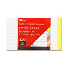 Mead Ruled Assorted Color Index Cards