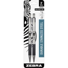 Zebra Pen BCA F-301 Stainless Steel Ballpoint Pens