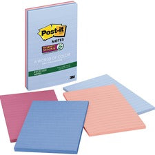 Post-it&reg; Super Sticky Recycled Notes - Bali Color Collection