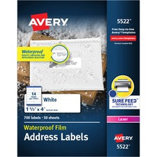 Avery&reg; WeatherProof Address Labels - Sure Feed - TrueBlock