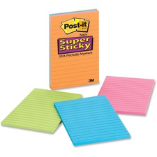 Post-it® Super Sticky Electric Glow Lined Notes
