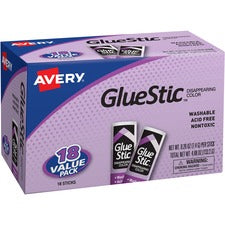 Avery&reg; Glue Stic - Disappearing Color - Washable, Nontoxic