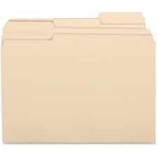 Business Source 1/3 Cut 1-ply Top Tab Manila Folders
