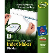 Avery&reg; Print & Apply Label EcoFriendly Dividers - Index Maker Easy Apply Label Strip