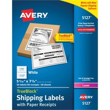 Avery&reg; Shipping Labels with Paper Receipts - TrueBlock