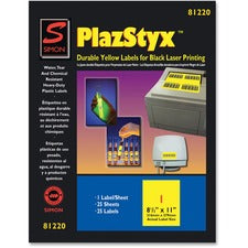 Simon SJ Paper PlazStyx Durable Laser Printing Labels