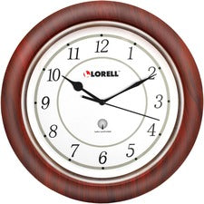 Lorell 13-1/4" Round Wood Wall Clock