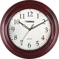 Lorell 13-1/4" Woodgrain Wall Clock