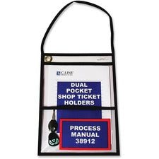 C-Line Two Pocket Shop Ticket Holders with Hanging Straps, Stitched