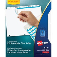 Avery&reg; Index Maker Print & Apply Clear Label Dividers with White Tabs