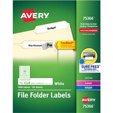 Avery® TrueBlock File Folder Labels - Sure Feed