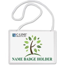 C-Line Biodegradable Hanging Style Name Badge Holder Kit