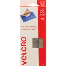 VELCRO Brand Thin Clear Fasteners 5/8in Circles Clear 75 ct