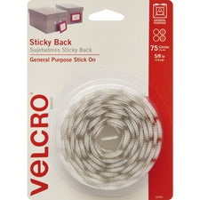 VELCRO Brand Sticky Back 5/8in Circles White 75 ct
