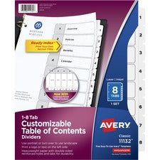 Avery&reg; Ready Index Binder Dividers - Customizable Table of Contents