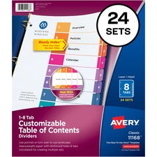 Avery&reg; Ready Index Binder Dividers - Customizable Table of Contents