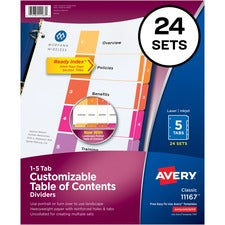 Avery&reg; Ready Index Binder Dividers - Customizable Table of Contents