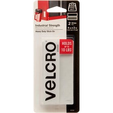 VELCRO Brand Industrial Strength 4in x 2in Strips. White . 2 ct.