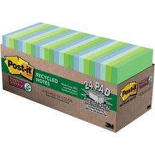Post-it&reg; Super Sticky Notes Cabinet Pack - Bora Bora Color Collection