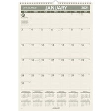 At-A-Glance 100% PCW Monthly Wall Calendar