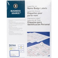 Business Source Laser/Inkjet Name Badge Labels