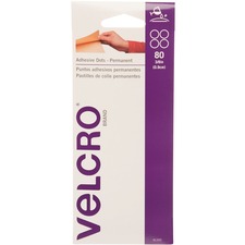 VELCRO Brand Adhesive Dots . Permanent 3/8in Dots. Clear . 80 ct.